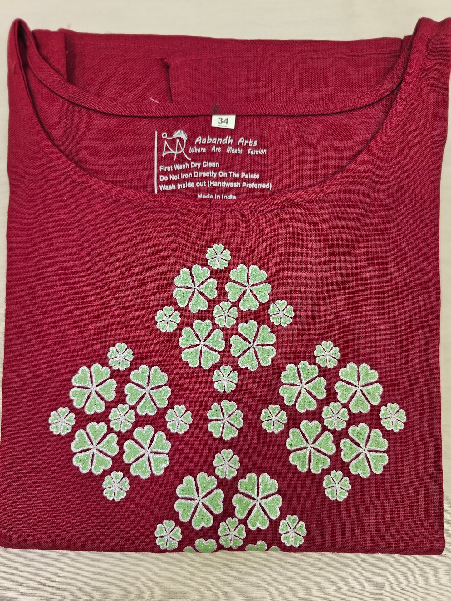 Aabandh's Sleevless Top - Flora ( Cotton Linen  )