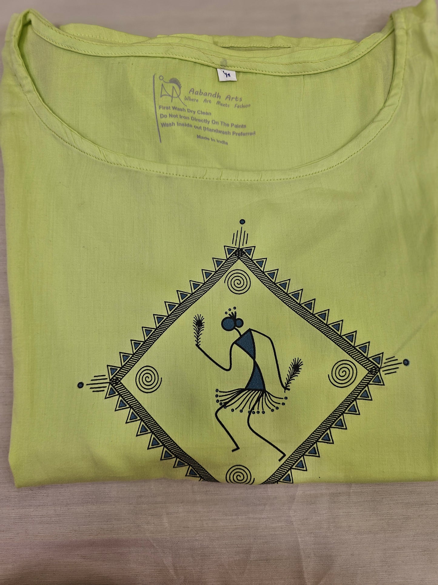 Aabandh's Sleevless Top - Warli ( Ruby Cotton )