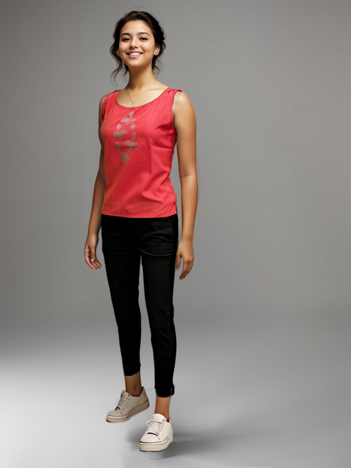 Aabandh's Sleevless Top - Parn ( Ruby Cotton )