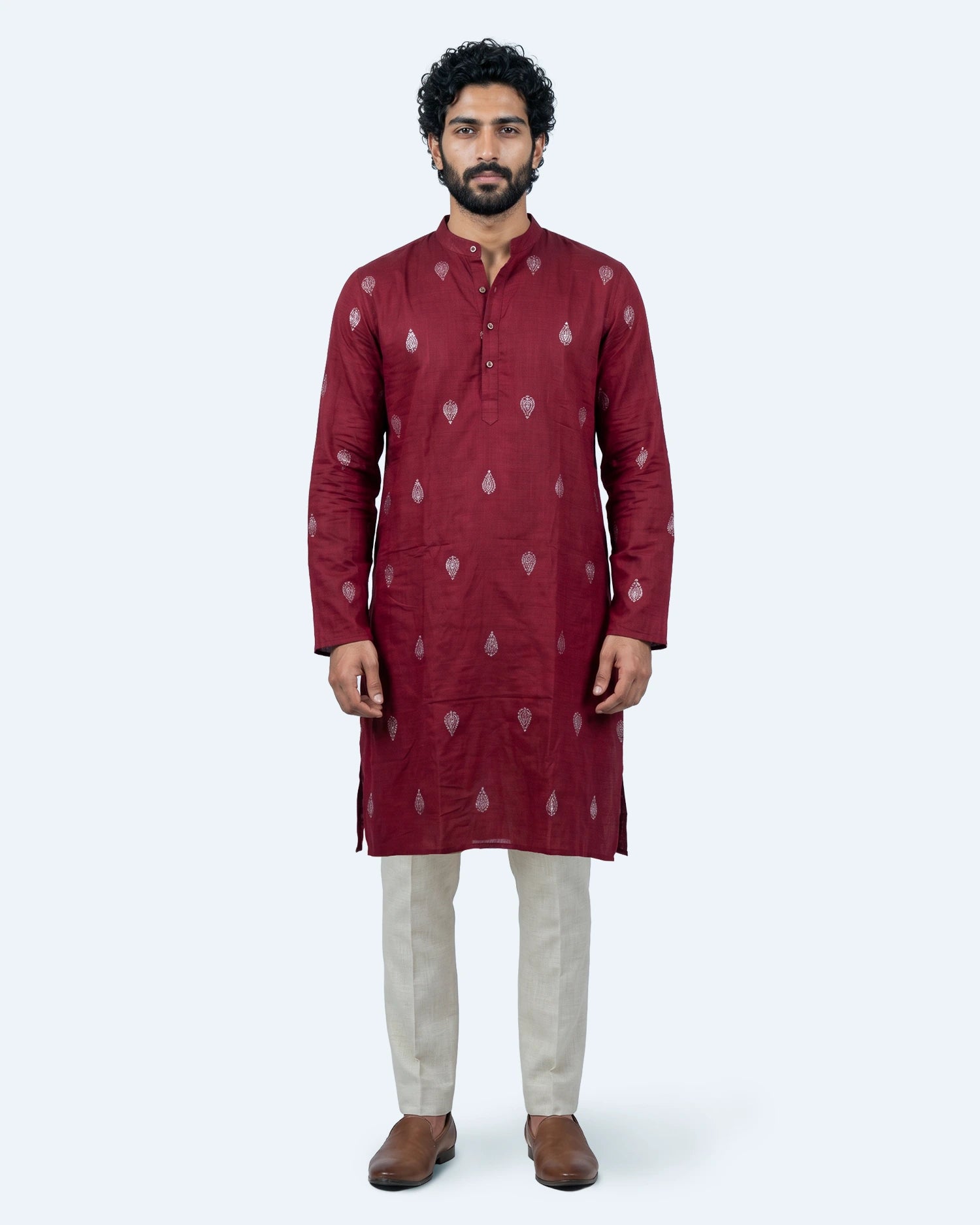 Red Heritage Paisley Kurta