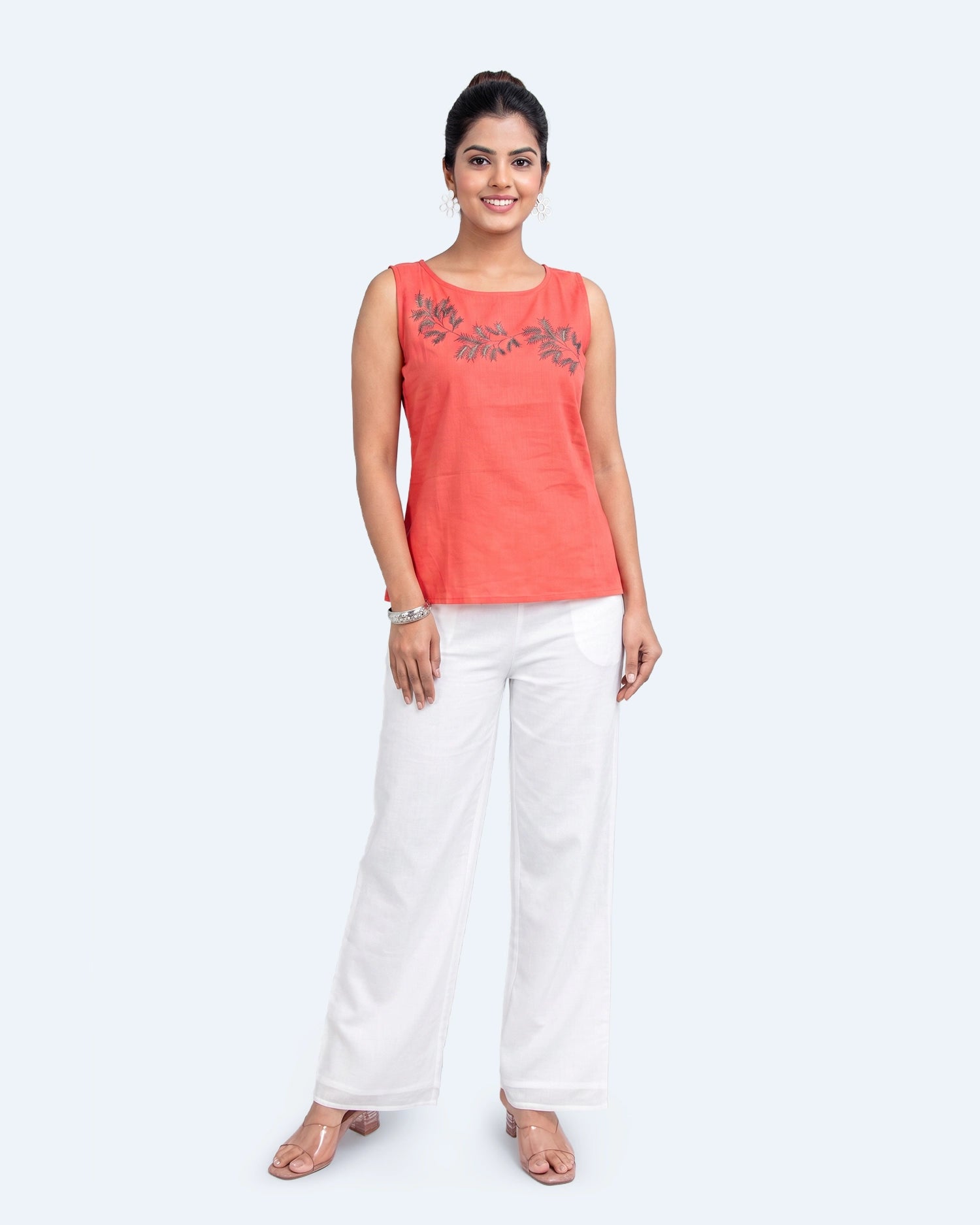 Carrot Ruby Cotton Crop Top – Silver Oak Design