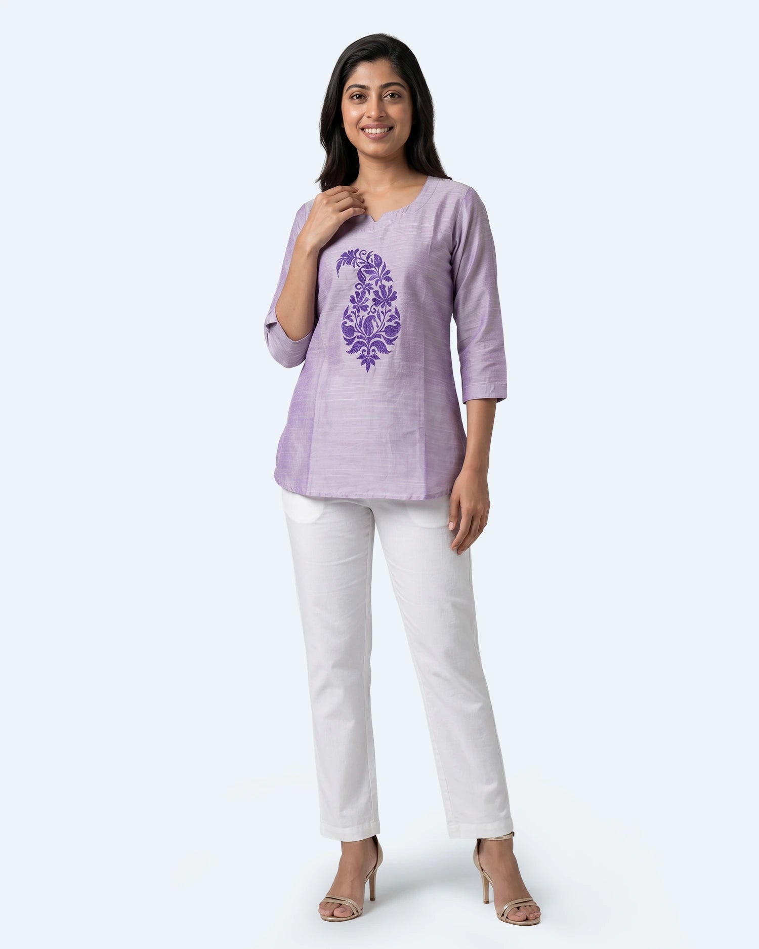 Embroidered - VruttaRekha - Lavender