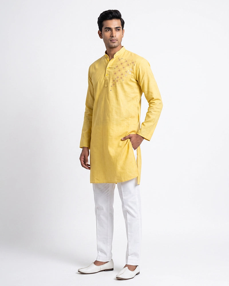 Gents Kurta-Dangle (Mango Yellow)