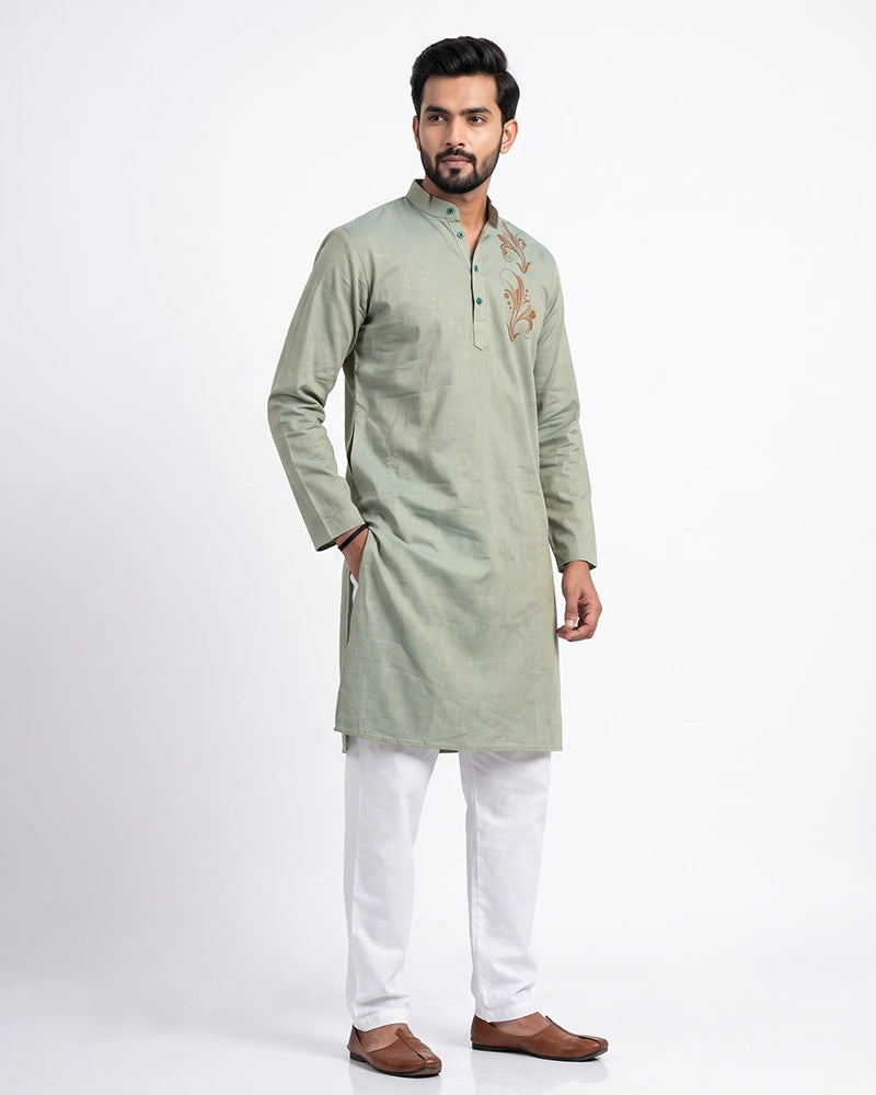 Gents Kurta-Flora (Green)