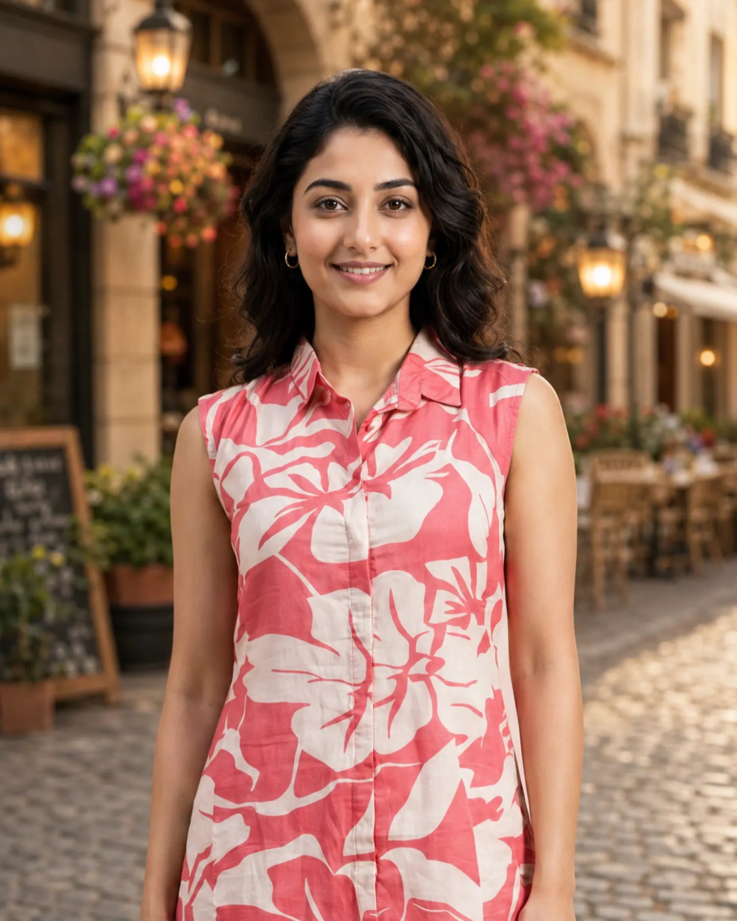 One Piece-Collar Cotton Jaipur (Peach)