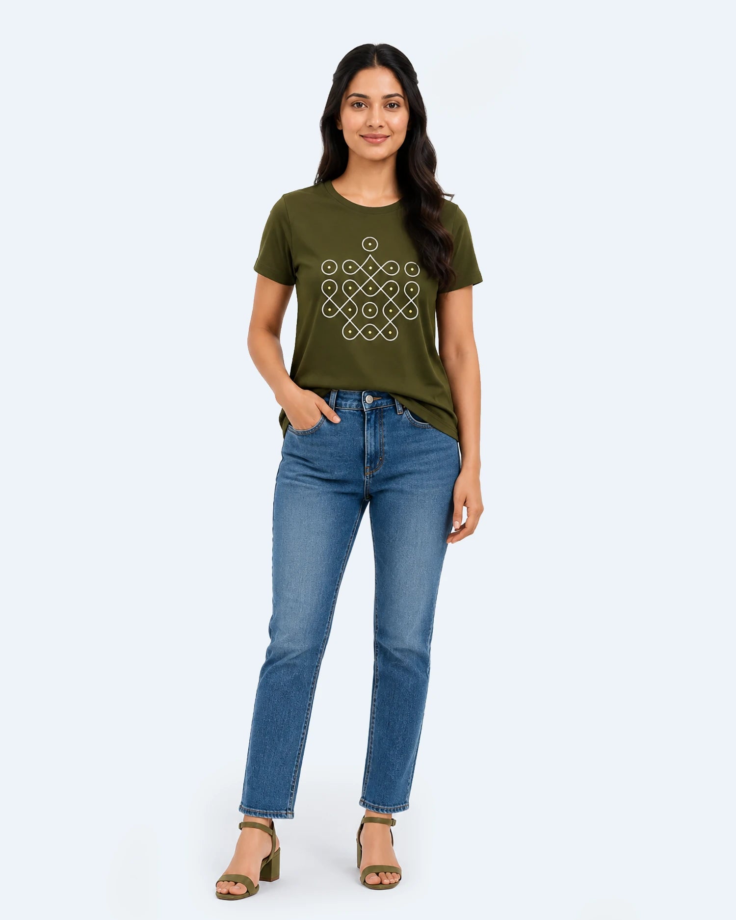 T-Shirts | Rangoli (Olive)