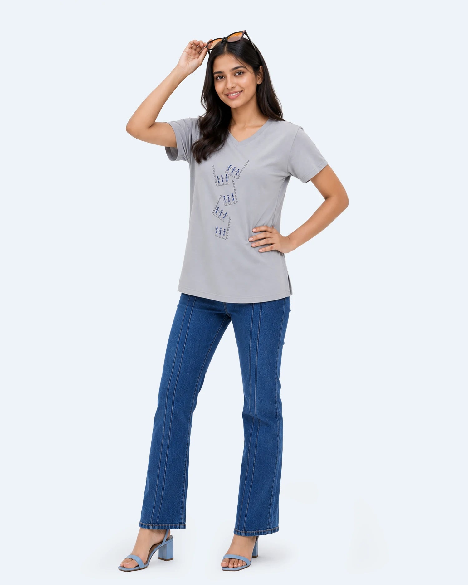 T-Shirts | Warli (Cloud Grey)