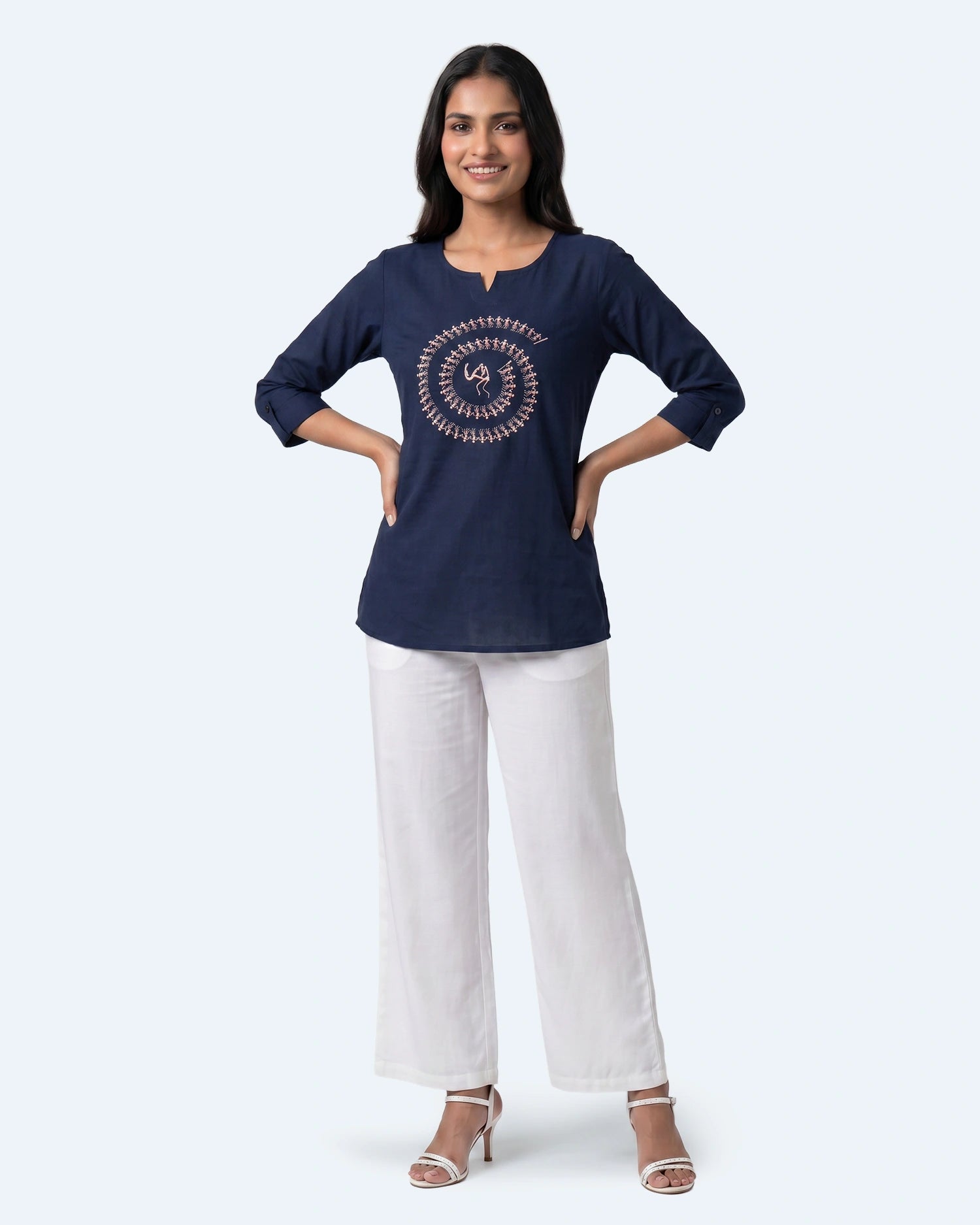 Warli | Tarpa Design - Navy Blue